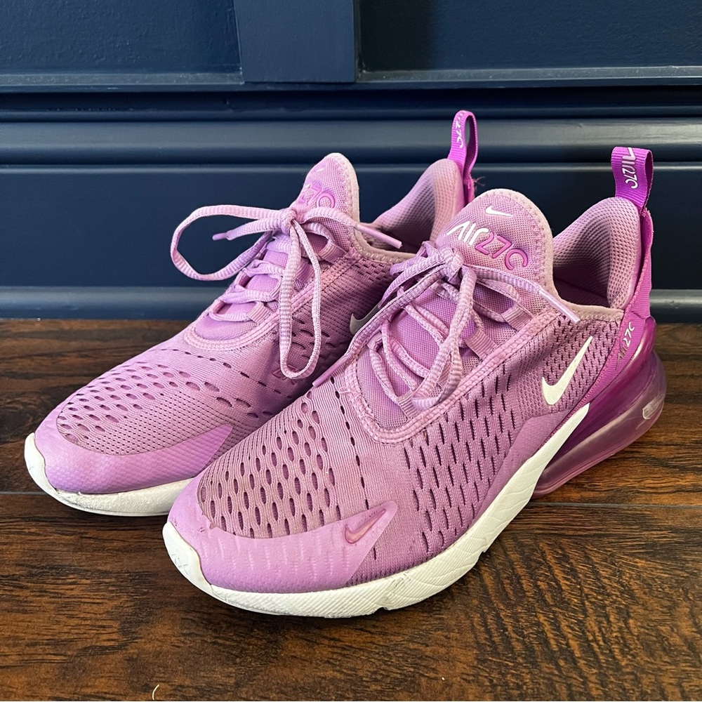 Nike Air Max 270 Youth Sneakers Purple Size 6Y Rush Fuchsia White 943345-501